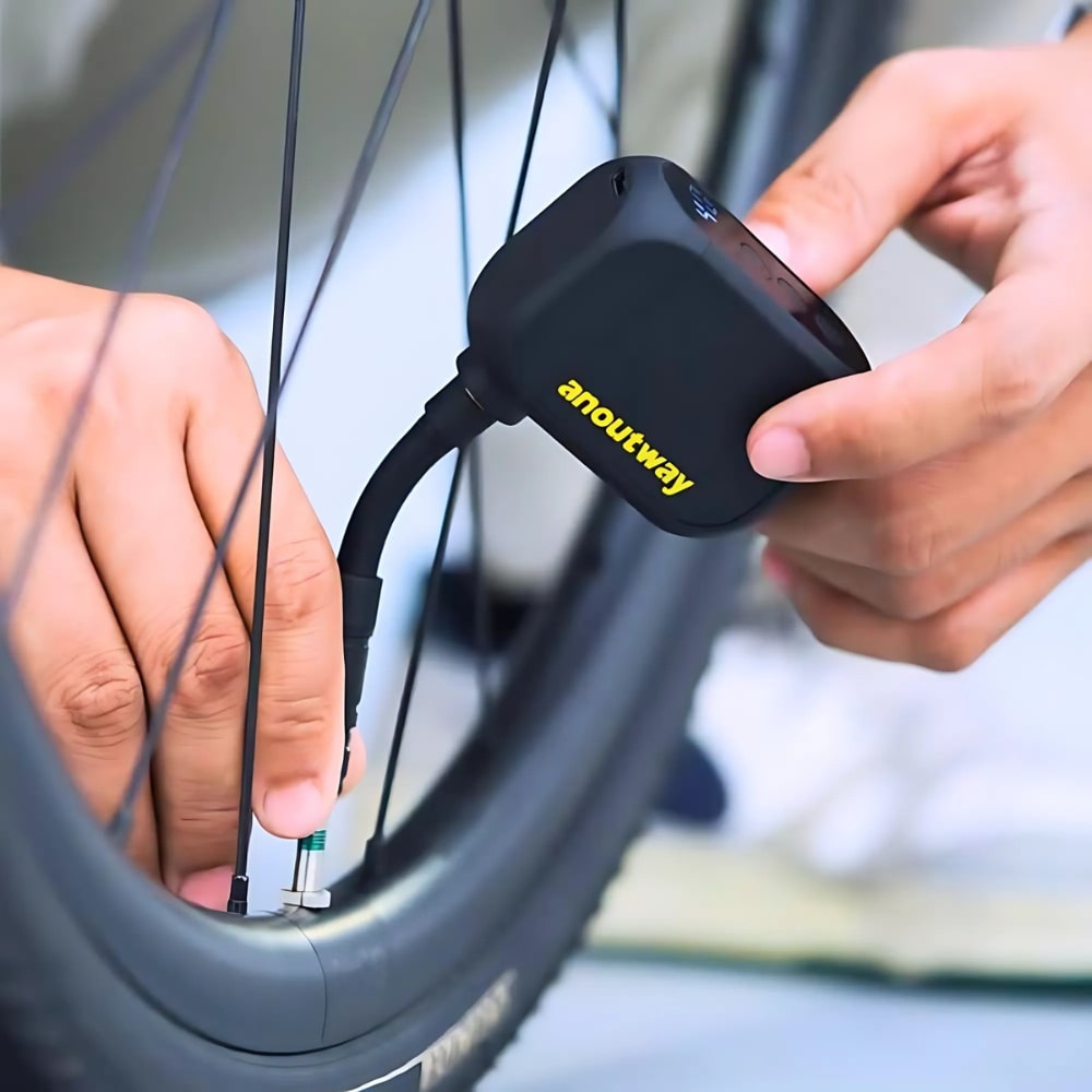 mini pompa elettrica bici anoutway at1 pro 120PSI tubo