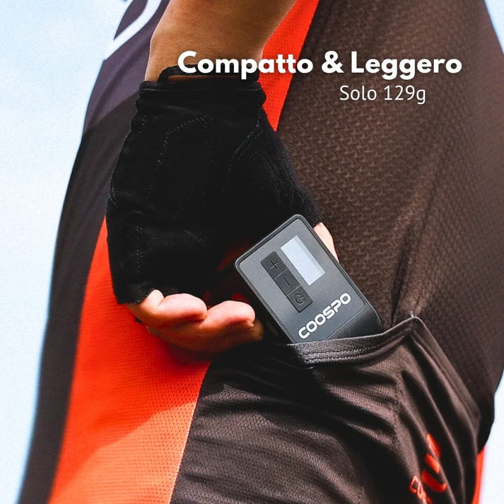 mini pompa elettrica bici coospo ap b1 120psi tasca prodotto
